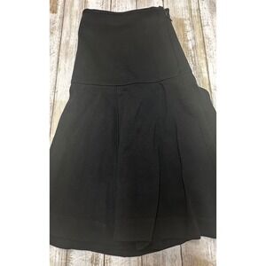 Lauren Ralph Lauren Petite Black Pleated Flare Mini Skirt Size 12P‎ side zip